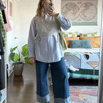 Plastron en lin porté par Kate (silhouette Claudie).
