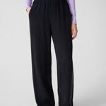 Wide black pants for women with elastic waist. DV.