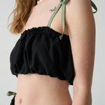 Haut noir et sauge ajustable pour femme. Adjustable top for women. Summer top.