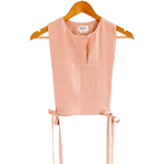 Haut perche ajustable en lin pour femme.