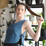 Adjustable reversible tank top - soft blue