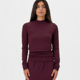 Haut col montant - figue mauve