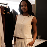 Sleeveless Jacket - Natural