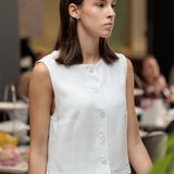 Sleeveless Jacket - White