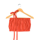 Orange summer top for women. Summer top for women. Adjustable summer top. 