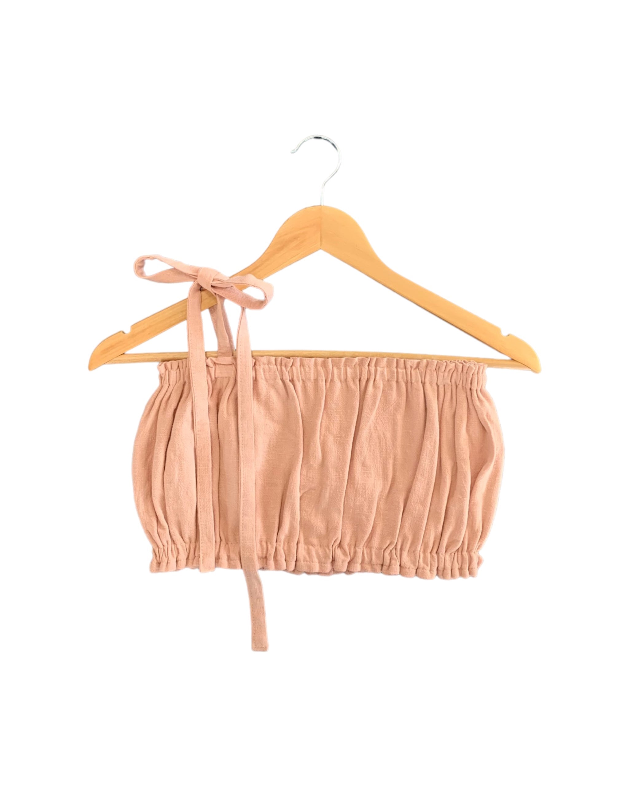 VALERIE C. - Peach linen top for women. Summer top for women. Adjustable top.