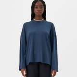 Pull léger en laine de mérinos - bleu acier