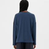Pull léger en laine de mérinos - bleu acier