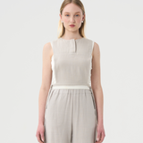 Haut en lin gris pour femme.