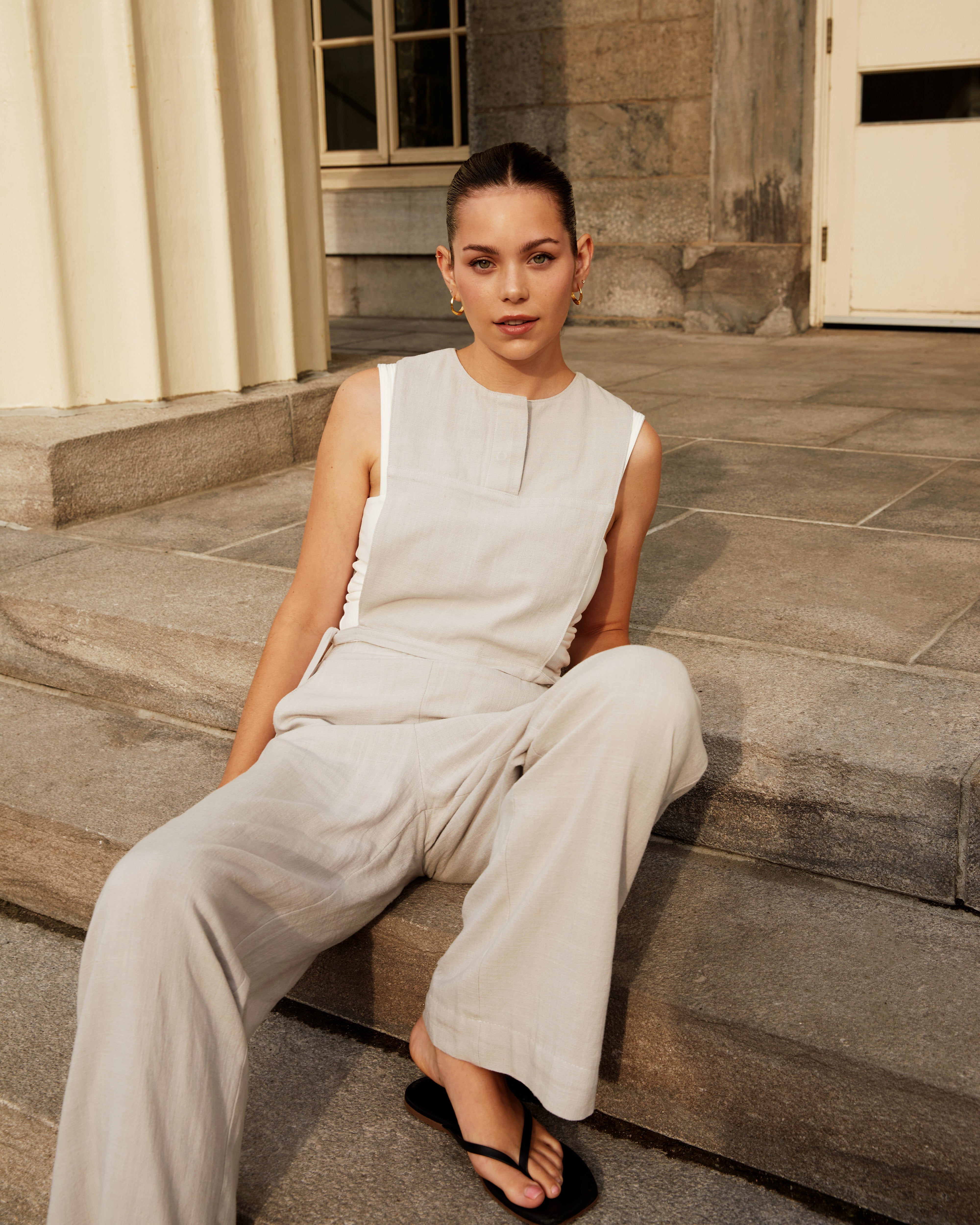 Ensemble en lin pour femme. Pantalon et haut en lin pour femme. 