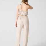 Wide linen pants - sand