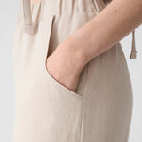 Wide linen pants - sand