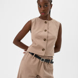 Veste sans manche - Beige
