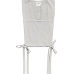 Plastron gris pâle en lin. Blouse en lin sans manche pour femme.