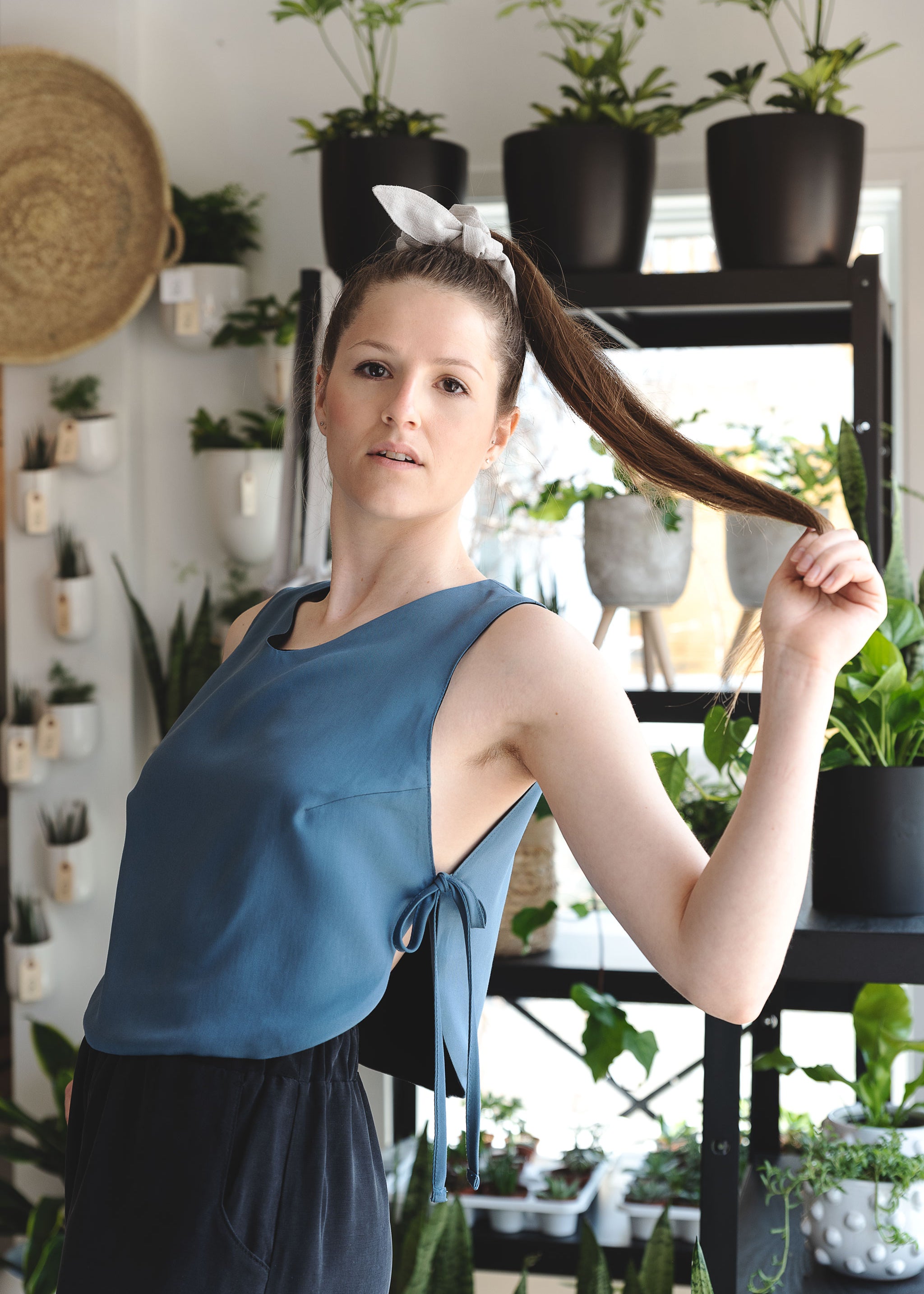 Adjustable reversible tank top - soft blue